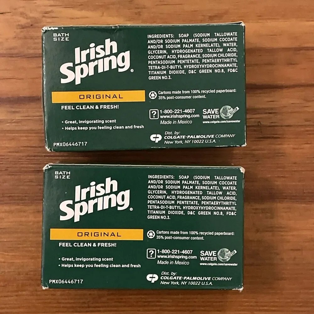 Irish Spring Original Deodorant Soap Lot of 2 Older Formula No Flaxseed Disc.